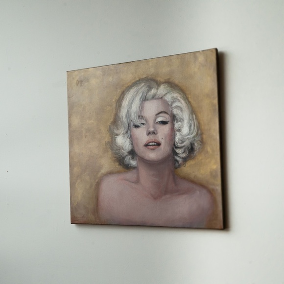 "Marilyn last sitting" , original painting, portrait ,oil on canvas 26"x26" - Picture 3 of 4